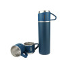 Steel Vacuum Flask Set with 3 Steel Cups Combo- 500ml with Gift Box- Keeps HOT/Cold