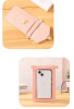 Women's PU Leather Phone Holder With Neck Strap Wallets Touch Screen Bags(pink)