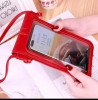 Women's PU Leather Phone Holder With Neck Strap Wallets Touch Screen Bags(Red)