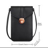 Women's PU Leather Phone Holder With Neck Strap Wallets Touch Screen Bags(black)