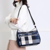 Chic Waterproof Plaid Multi Pocket Crossbody Hobo Bag(blue Color)