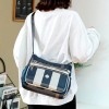 Chic Waterproof Plaid Multi Pocket Crossbody Hobo Bag(blue Color)