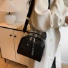 High end ladies' handbag multi-layer large capacity commuting bag (Black)