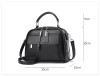 High end ladies' handbag multi-layer large capacity commuting bag (Black)