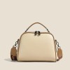 High end ladies' handbag multi-layer large capacity commuting bag(Cream)