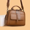 High end ladies' handbag multi-layer large capacity commuting bag (Brown)