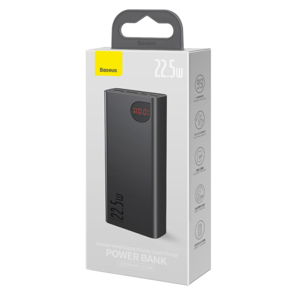 Baseus Adaman 22.5w Power Bank - 20000Mah - Black