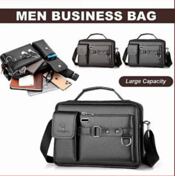 Men's Pu Leather Shoulder Bag (Black shape)