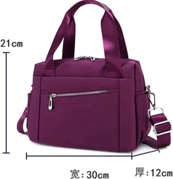 Luxury Bag Waterproof Nylon Shoulder Ladies Travel Crossbody ( Purple Color)