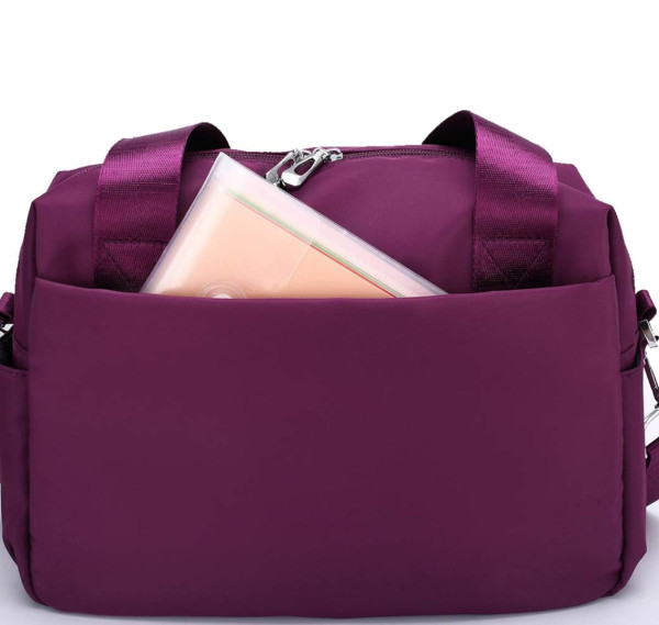 Luxury Bag Waterproof Nylon Shoulder Ladies Travel Crossbody ( Purple Color)