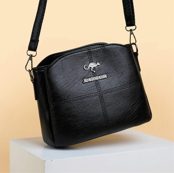 3 Layers Luxury Messenger Crossbody Bags black