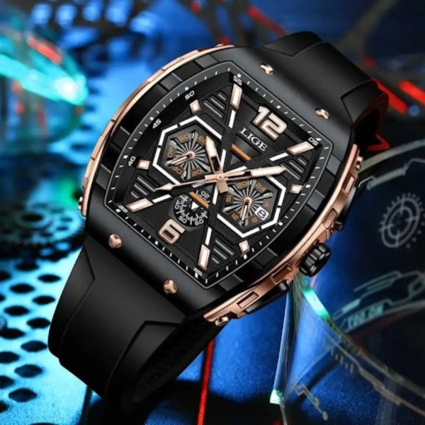 Mens Watches 5ATM Sports Waterproof Quartz Wristwatch Luminous Date Silicone Clock Luxury Man Watch