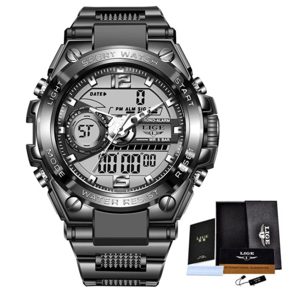 LIGE 8922 Men Military Watch Top Brand Waterproof watch