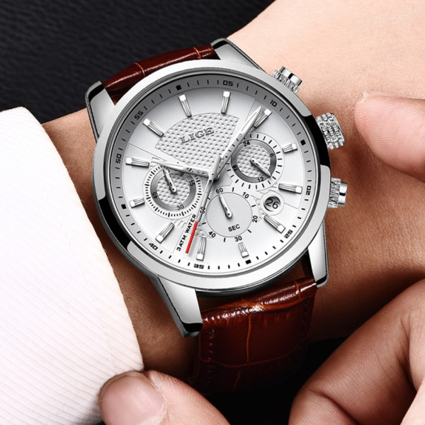 LIGE 9866 whiteTop Brand Luxury Casual Quartz Watch