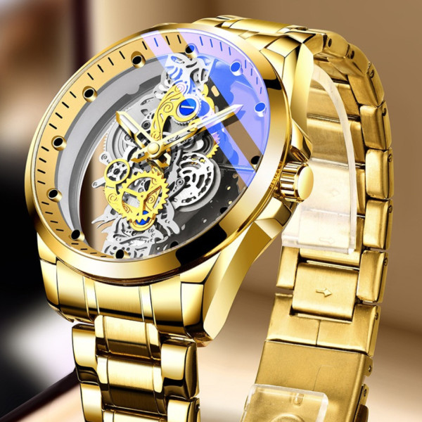 2023 New Men Watch Skeleton Automatic quartz Watch Gold Skeleton Vintage Man Watch