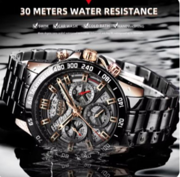 Brand Luxury Men's Watch Waterproof Date Chronograph Stainless Steel