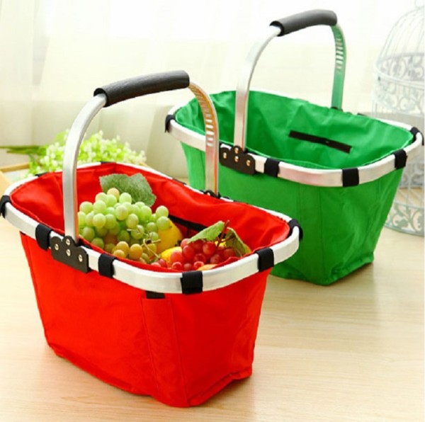 Fabric Lightweight Insulated Foldable Picnic Tote Basket-2567