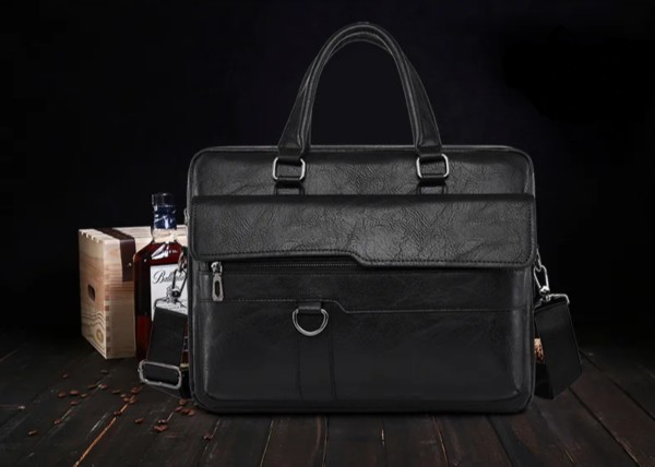 Amsburg Laptop Leather Bag(Black color)