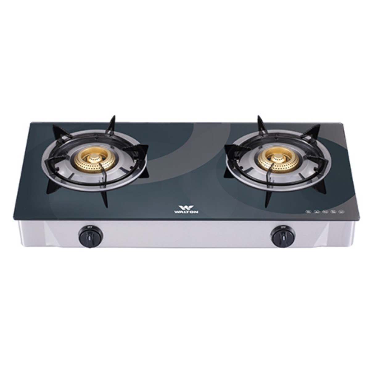 Walton Glass Top Double Burner Gas Stove