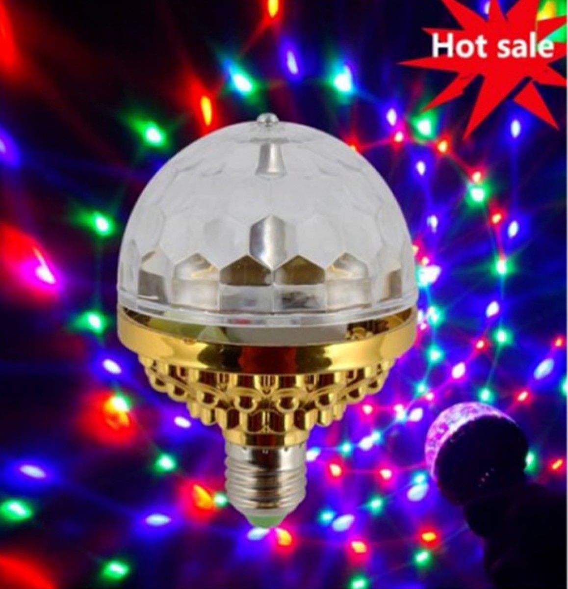 E27 Colorful Rotating Light Disco Ball Bulb