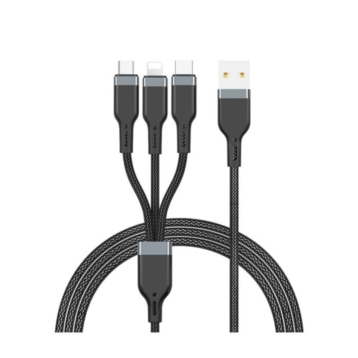 WiWU ED-104 3A 1.2M Lightning + Type-c + Micro Cable