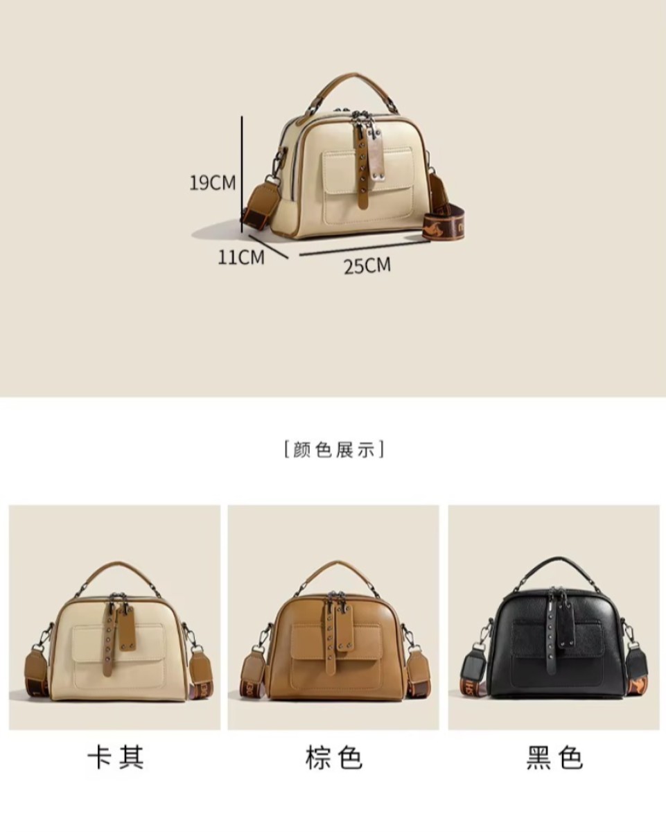 High end ladies' handbag multi-layer large capacity commuting bag(Cream)