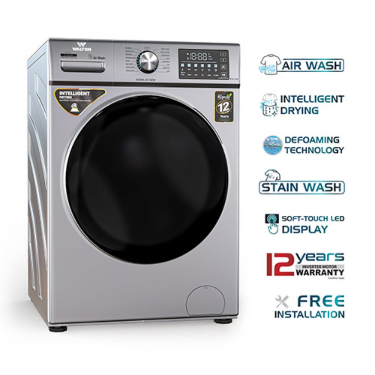 Walton Front Loading Washing Machine 9KG