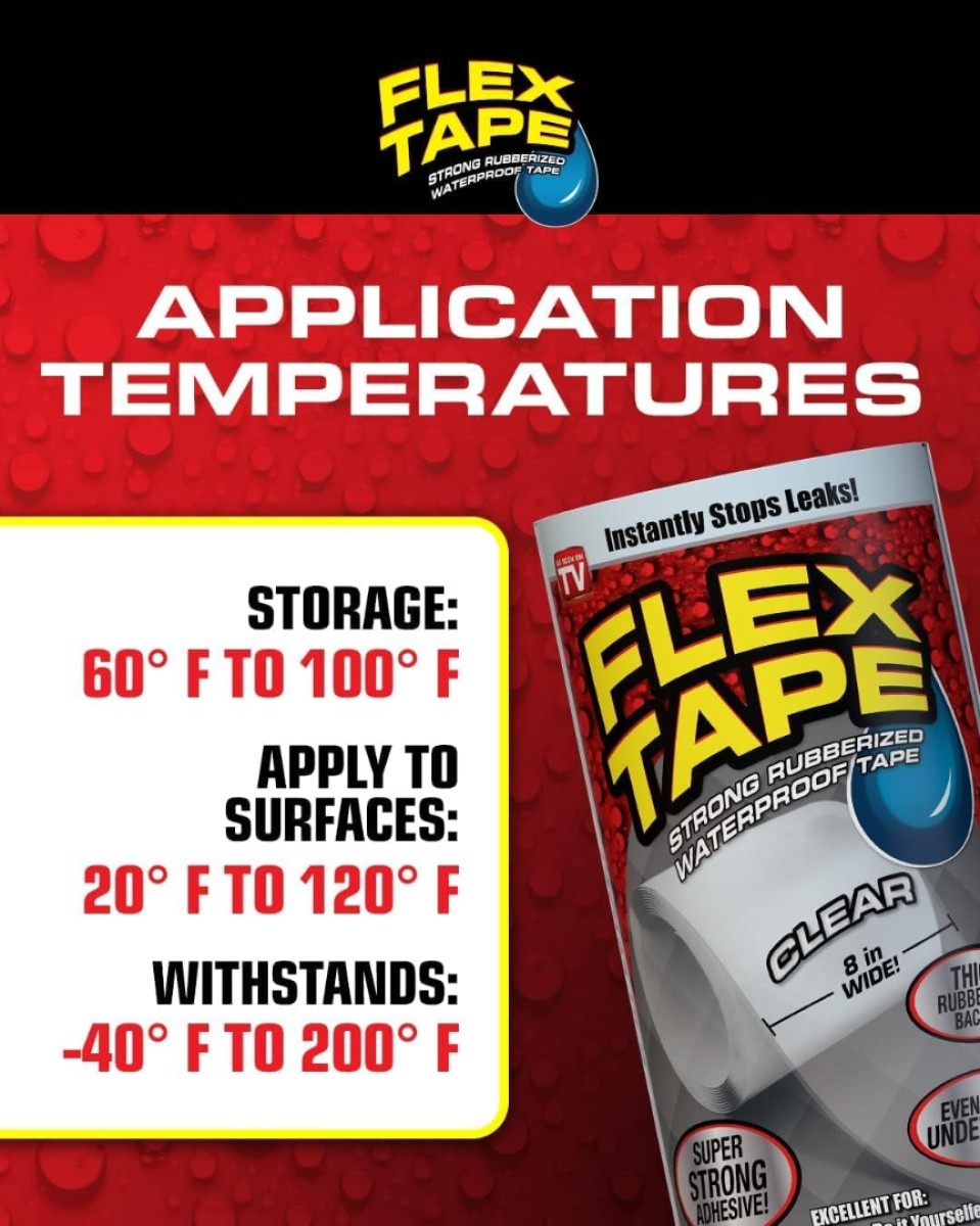 Flex Tape, Original Thick Flexible Rubberized Waterproof Tape - Seal and Patch Leaks