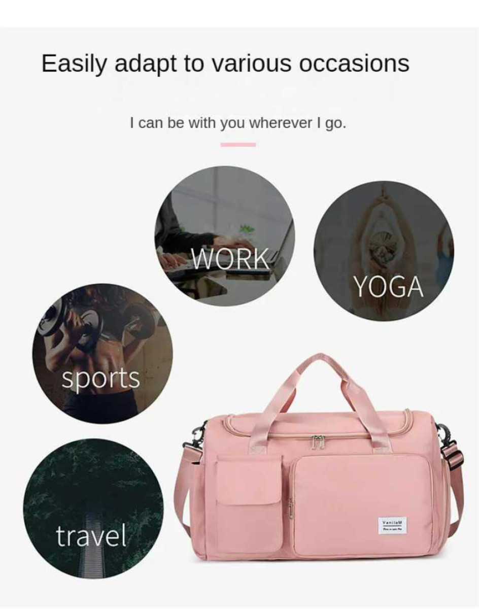Fashionable Large Capacity Travel & Gym Bag Pink