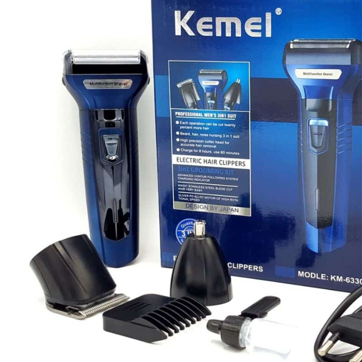 Kemei KM-6330 3 in 1 Electronic Hair Clipper And Beard Trimmer For Men -