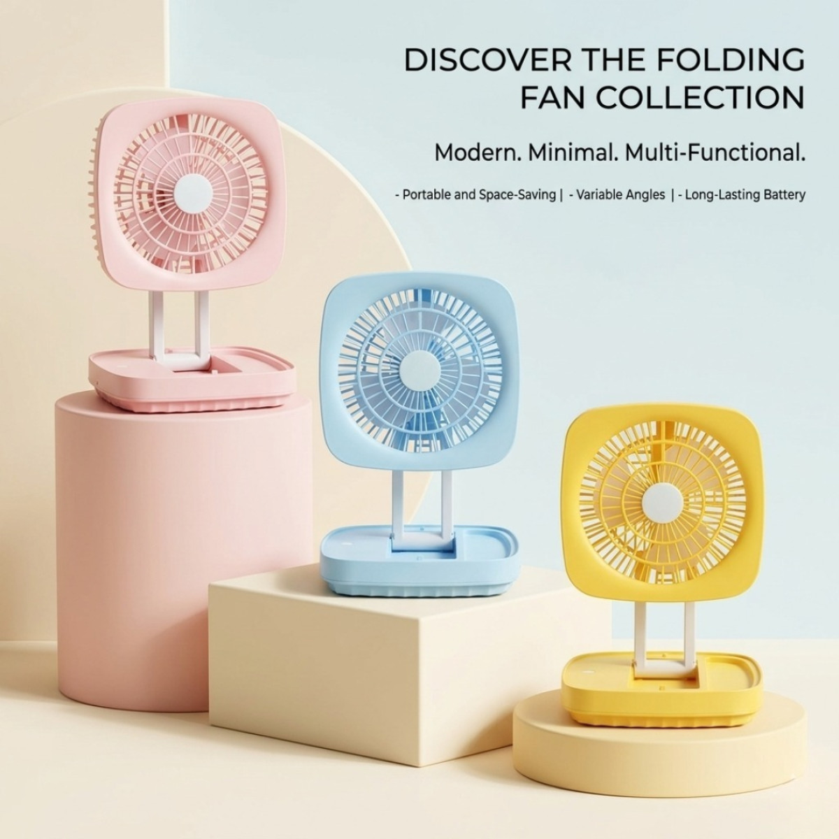 JK-666 Foldable Rechargeable Fan With Light