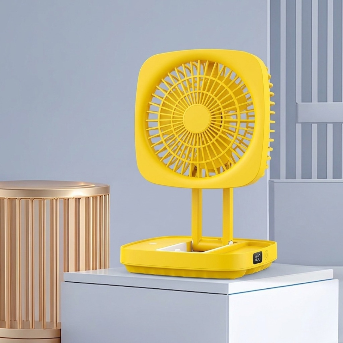 JK-666 Foldable Rechargeable Fan With Light