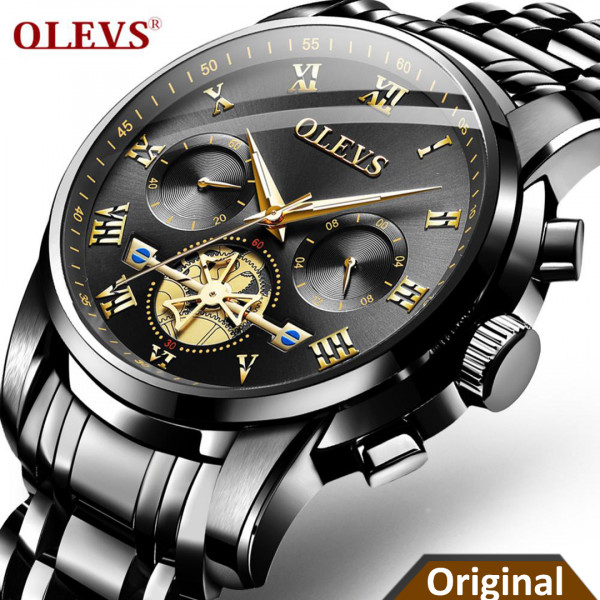 Olevs-2859-Chronograph Watch Black