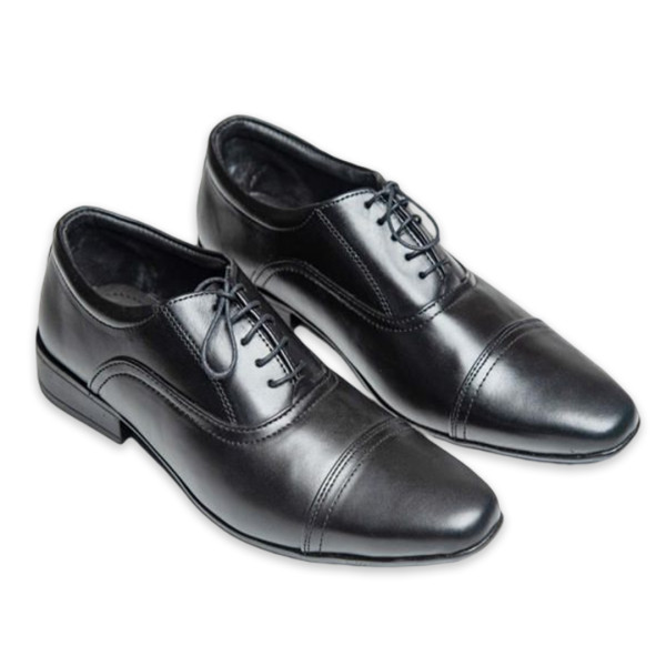 Paduka PU leather Formal Shoe for Men - Black - PFS-102