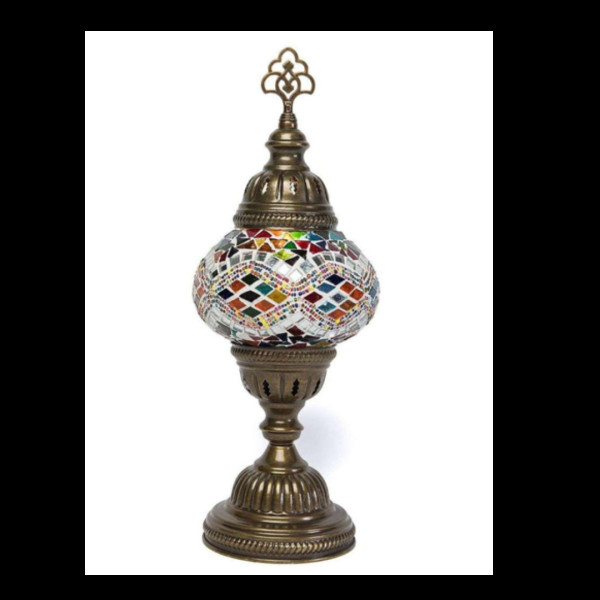 Turkish Handmade Unique Colorful Glass Mosaic Table Lamp