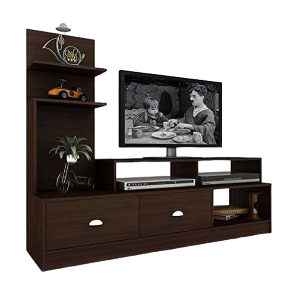 MDF Wood TV Trolley - 5 Ft - Dark Brown - FHTV1