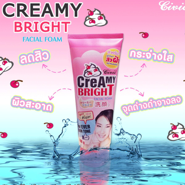 Civic Creamy Bright Facial Foam Facewash - 180gm