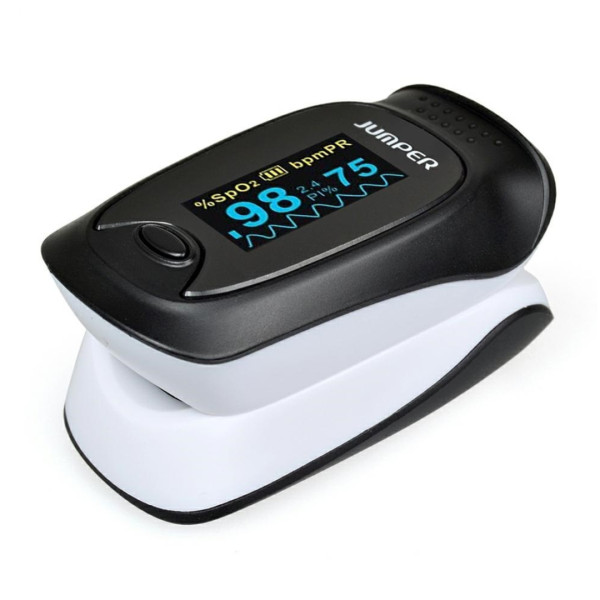 Jumper JPD-500D OLED Fingertip Pulse Oximeter - Black and White