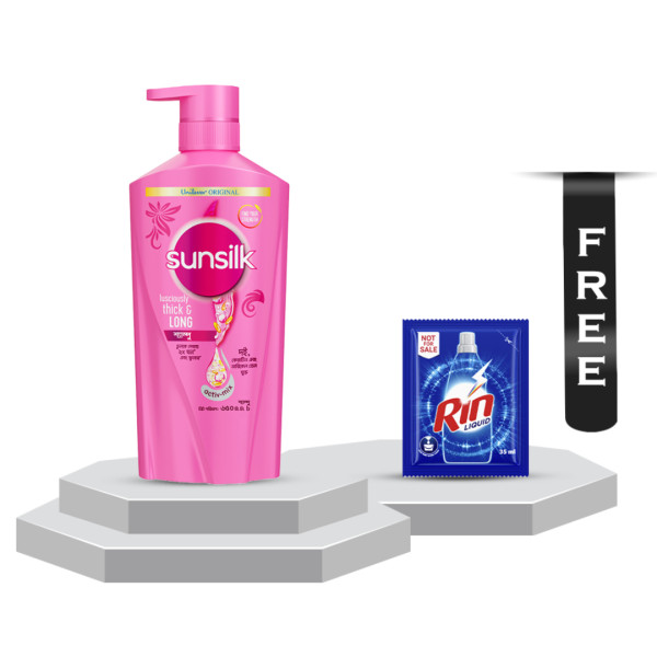 Sunsilk Lusciously Thick & Long Shampoo - 650ml With Rin Liquid - 35ml Free - 69565880