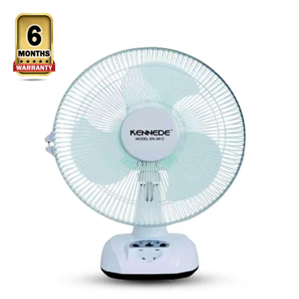 Kennede KN-2912 Rechargeable Table Fan - 12 Inch - White