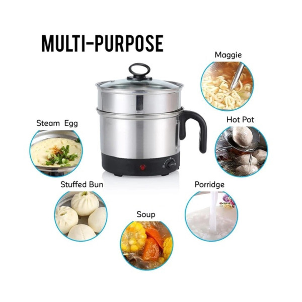 Electric Cooking Pot - 18cm - Silver