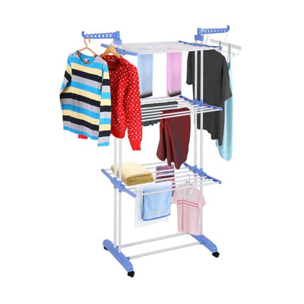 Portable Multi Purpose Cloth Rack - 3 Layers - Multicolor