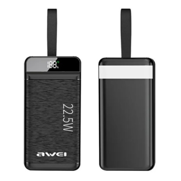 Awei P141K Ultra Large Capacity Power Bank - 40000MAH - Black