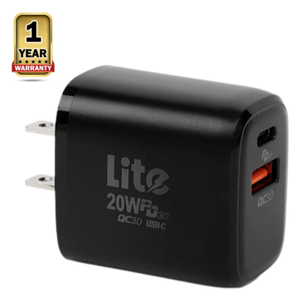 Lite PD USB Fast Charger US - 20 Watt - White - (LC-2020)