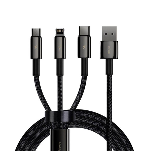 Baseus Tungsten Gold 3-in-1 Fast Charging Data Cable