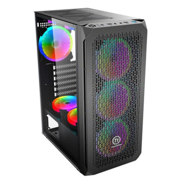 Thermaltake K10 ATX Mid Tower Desktop Gaming Case - Black