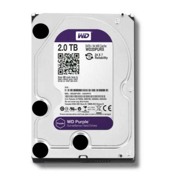 Western Digital 2TB Purple Surveillance HDD - White