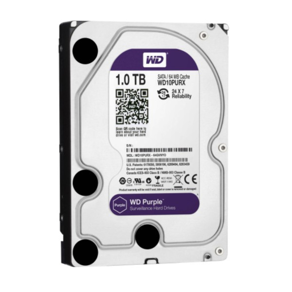 Western Digital 1TB Purple Surveillance HDD - White