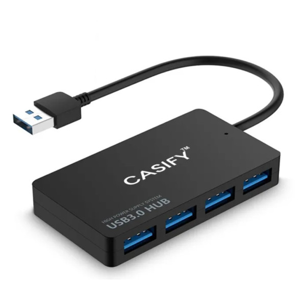 CASIFY H03 Four Ports USB 3.0 Hub - Black