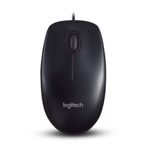 Logitech M90 USB Contoured Shape Mouse - Black